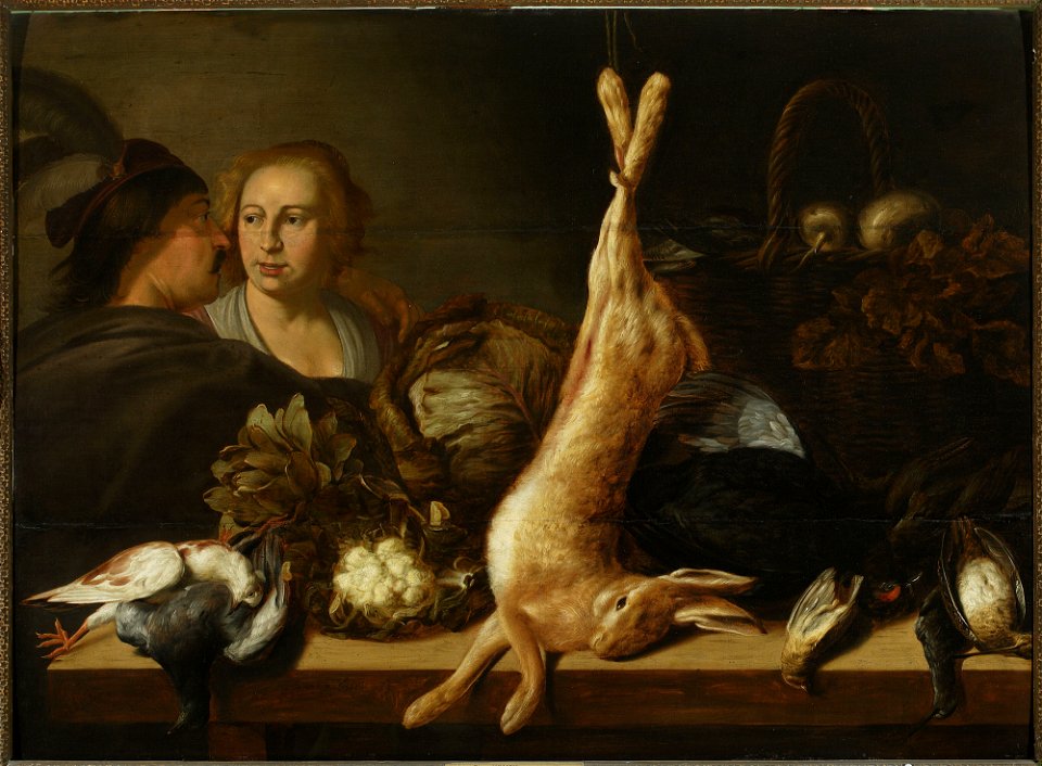 Elias Vonck - Stand with vegetables and a hare - M.Ob.2548 MNW - National Museum in Warsaw