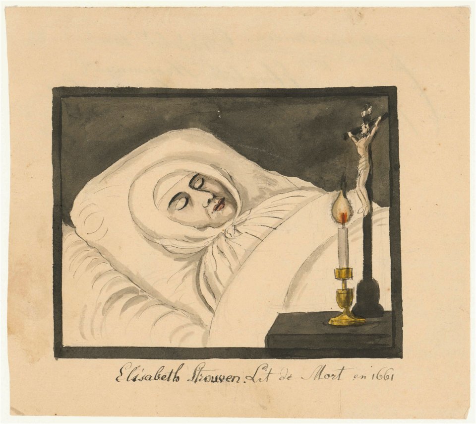 Elisabeth Strouven doodsbed (Ph v Gulpen, 1852)