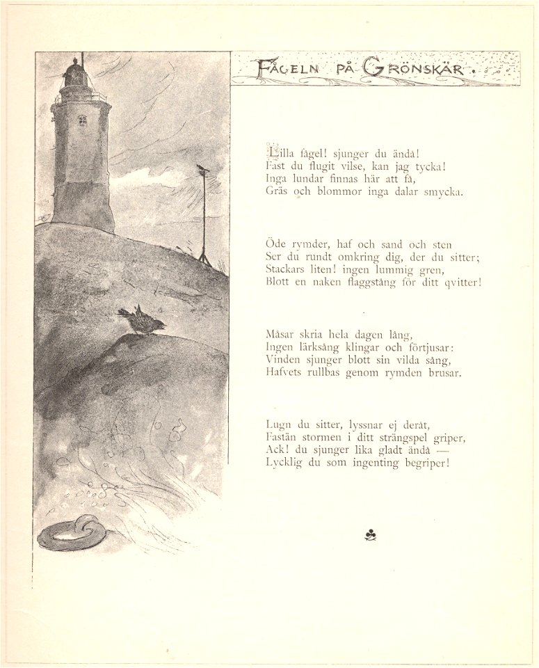 Elias Sehlstedt Fågeln på Grönskär Ill av Carl Larsson