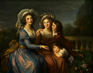 Elisabeth-Louise Vigée Le Brun - The Marquise de Pezay and the Marquise de Rougé with Her Sons Alexis and Adrien. Free illustration for personal and commercial use.