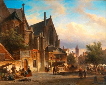 Elias van Bommel - Holländische Marktansicht