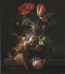 Elias van den Broeck - Flowers in a Bowl - KMS1878 - Statens Museum for Kunst. Free illustration for personal and commercial use.