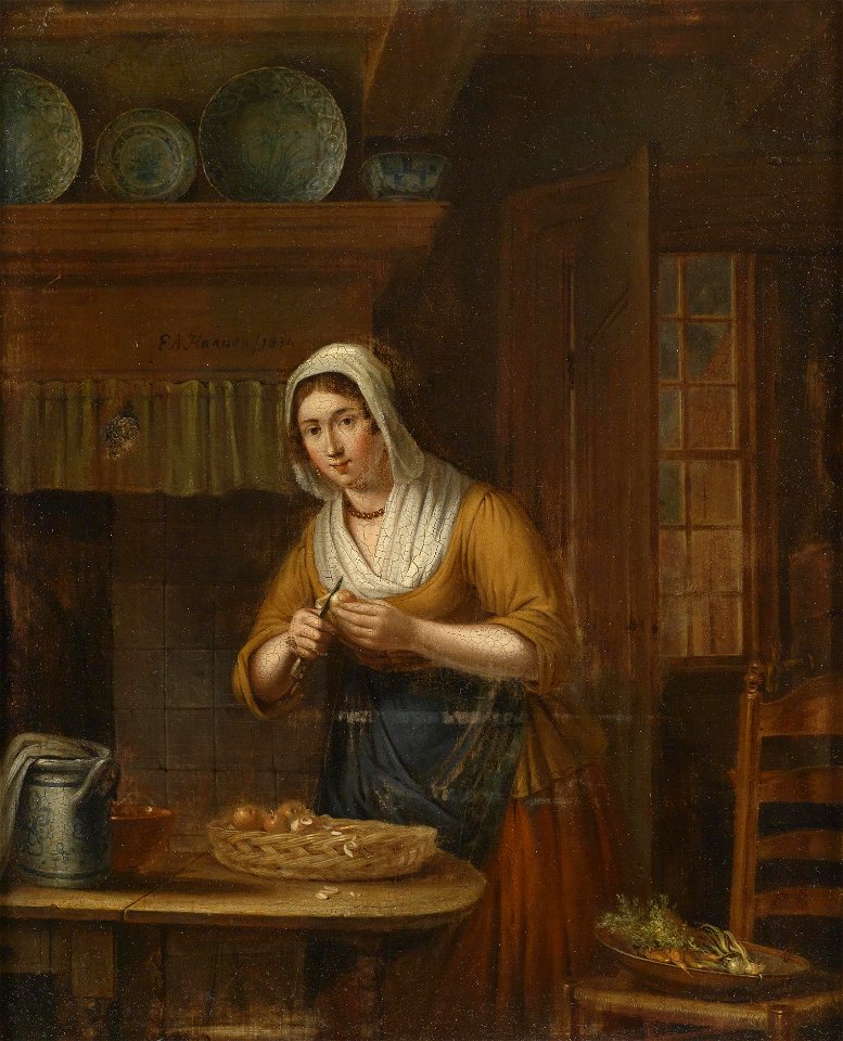 Elisabeth Alida van Haanen Äpfelschälen in der Küche 1834
