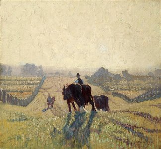 Elioth Gruner - Frosty sunrise - Google Art Project. Free illustration for personal and commercial use.