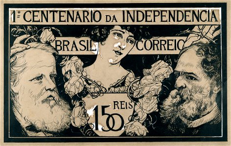 EliseuVisconti-A821-Selo comemorativo do 1º Centenário da Independência – 150 Réis – Estudo para selo