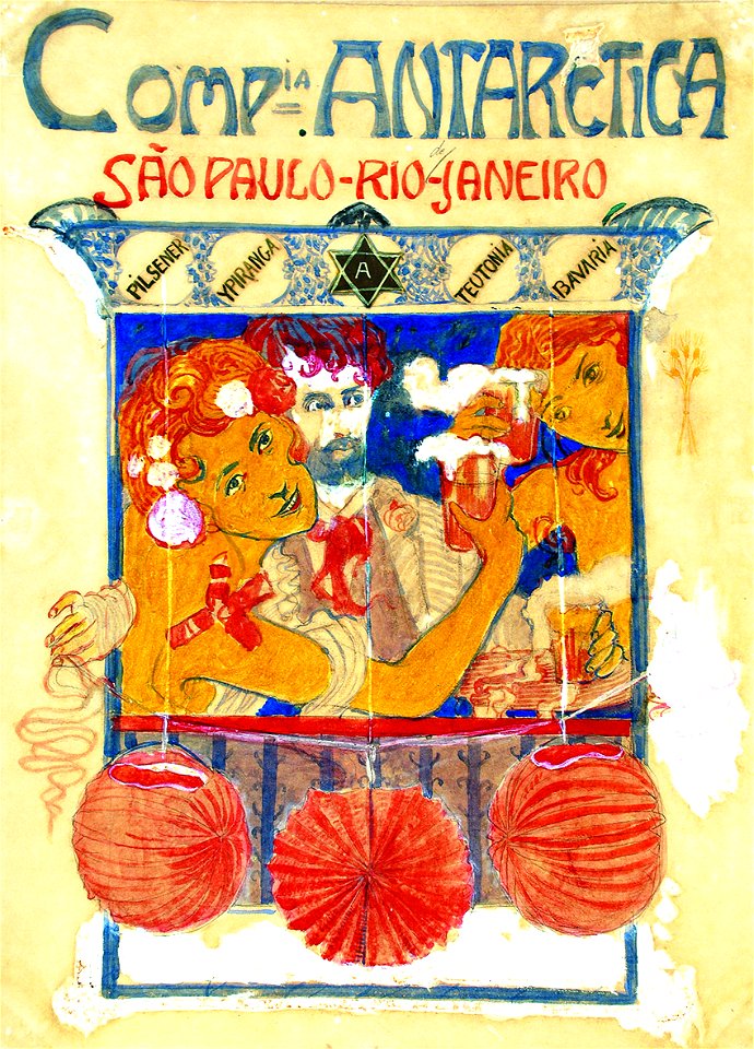 EliseuVisconti-A804-Cartaz da Companhia Antarctica –-Projeto para o pano de boca do Cassino Antarctica