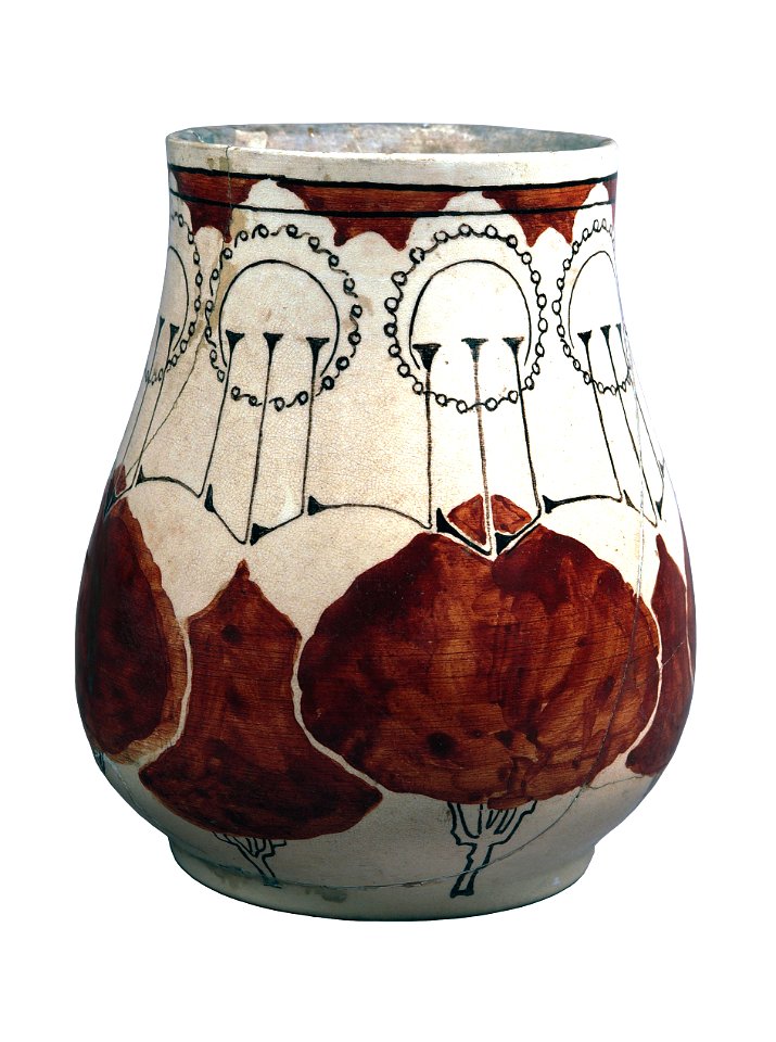 EliseuVisconti-C806-Vaso decorado com árvores marrons