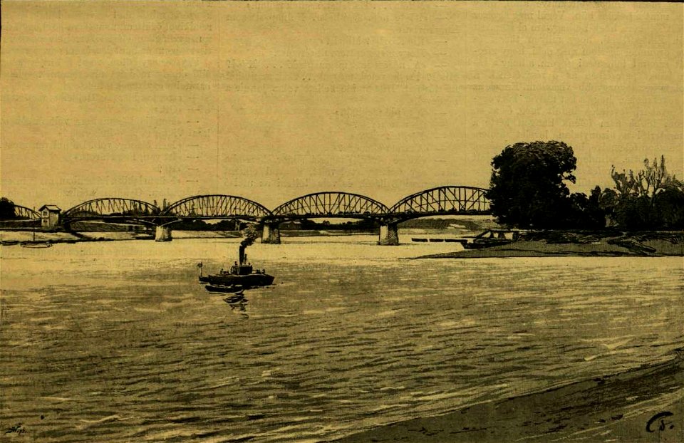 Elisabeth Bridge (Komárom-Komárno) in 1892