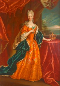 Elisabeth Farnese, Queen of Philippe V of Spain held at Caserta. Free illustration for personal and commercial use.
