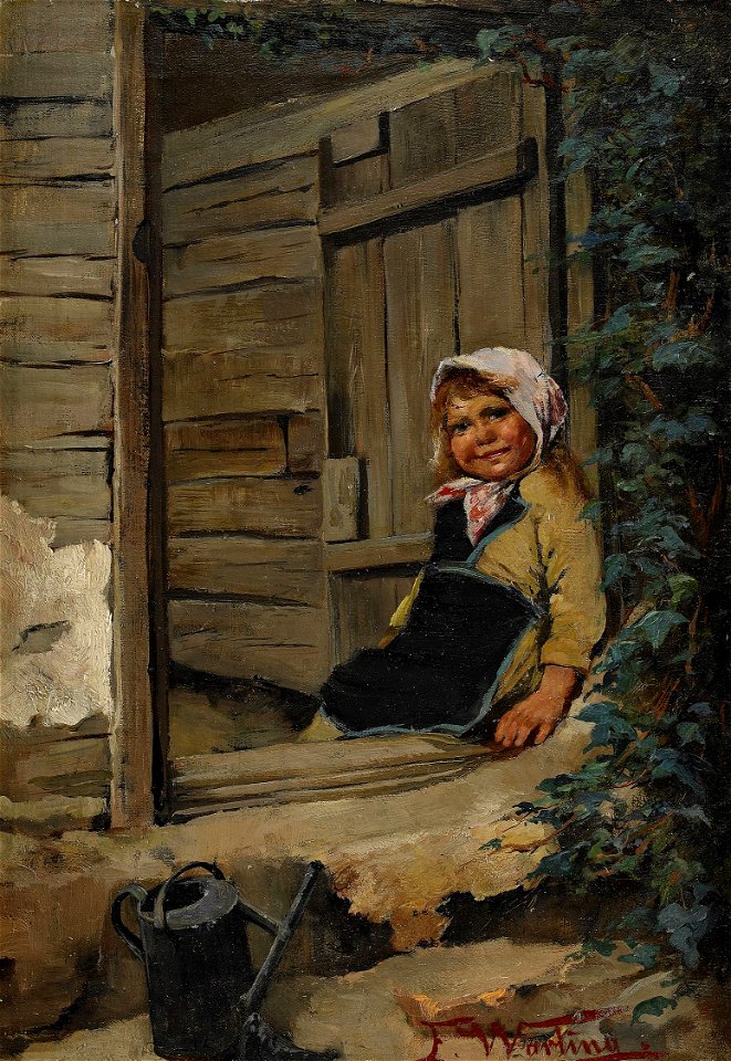 Elisabeth Warling-Liten flicka i dörröppning