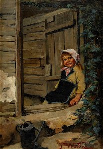 Elisabeth Warling-Liten flicka i dörröppning