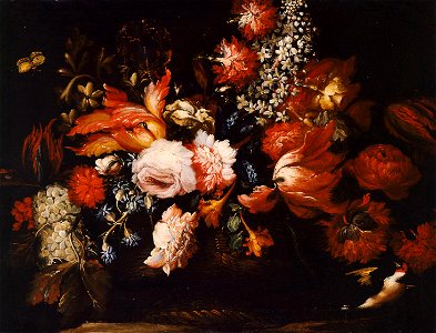 Elisabetta Marchioni - Blumenkorb mit Stieglitz - GG 7386 - Kunsthistorisches Museum