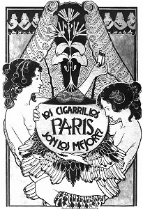 EliseuVisconti-A835-Los Cigarrillos Paris – Cartaz de propaganda de cigarros para concurso na Argentina
