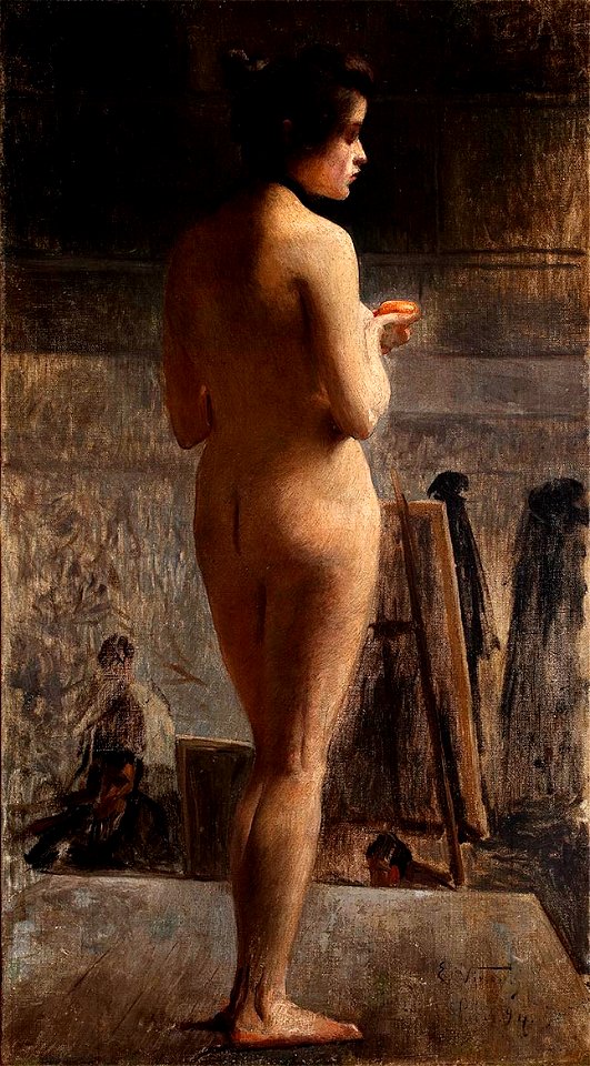 Eliseu Visconti - Nu feminino de costas 1894