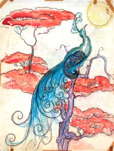 EliseuVisconti-A832-Pavão iluminado – Estudo para tecido