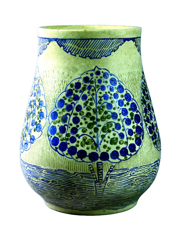 EliseuVisconti-C801-Vaso decorado com árvores azuis