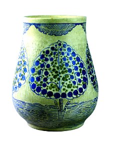 EliseuVisconti-C801-Vaso decorado com árvores azuis