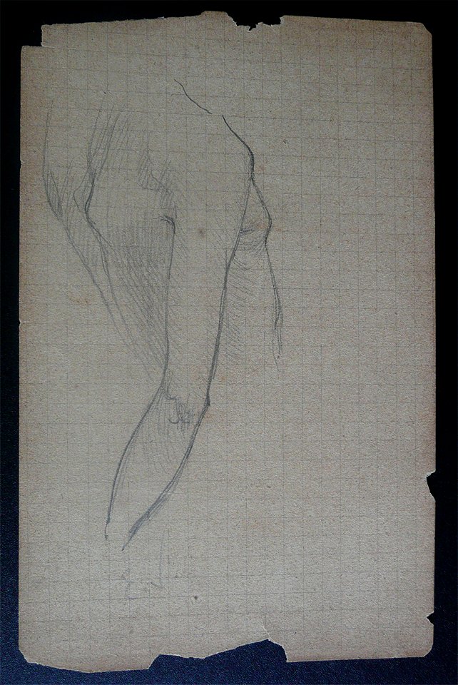 EliseuVisconti-D463-Dorso de mulher – Estudo para “Oréadas” – Desmembrado de um caderno de anotações