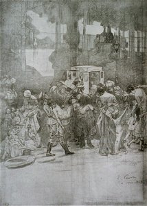 EliseuVisconti-D737-Assistência e caridade – Cartão para o painel central do tríptico “Deveres da Cidade” do Palácio Pedro Ernesto – Rio de Janeiro