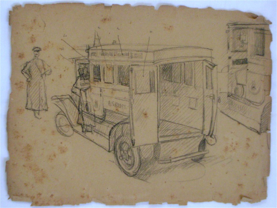 EliseuVisconti-D729-Ambulância – Estudo para o tríptico da Câmara Municipal – Palácio Pedro Ernesto