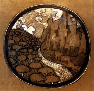 EliseuVisconti-D859-Paisagem com riacho – Estudo para Marchetaria