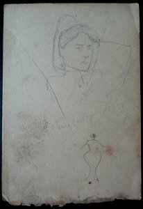 EliseuVisconti-D908-Figura feminina a bordo – Desmembrado de um caderno de anotações