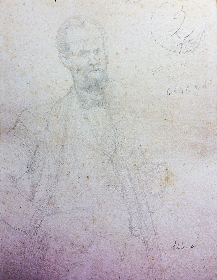 EliseuVisconti-D951V-Retrato do Sr. Simas – Estudo – verso da obra D951