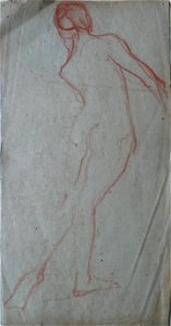 EliseuVisconti-D491V-Nu feminino de pé – verso da obra D491