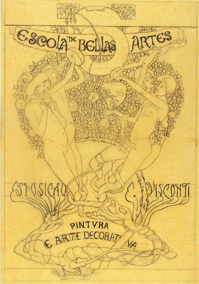 EliseuVisconti-D804-As Artes – Estudo para a capa do catálogo da Exposição de 1901