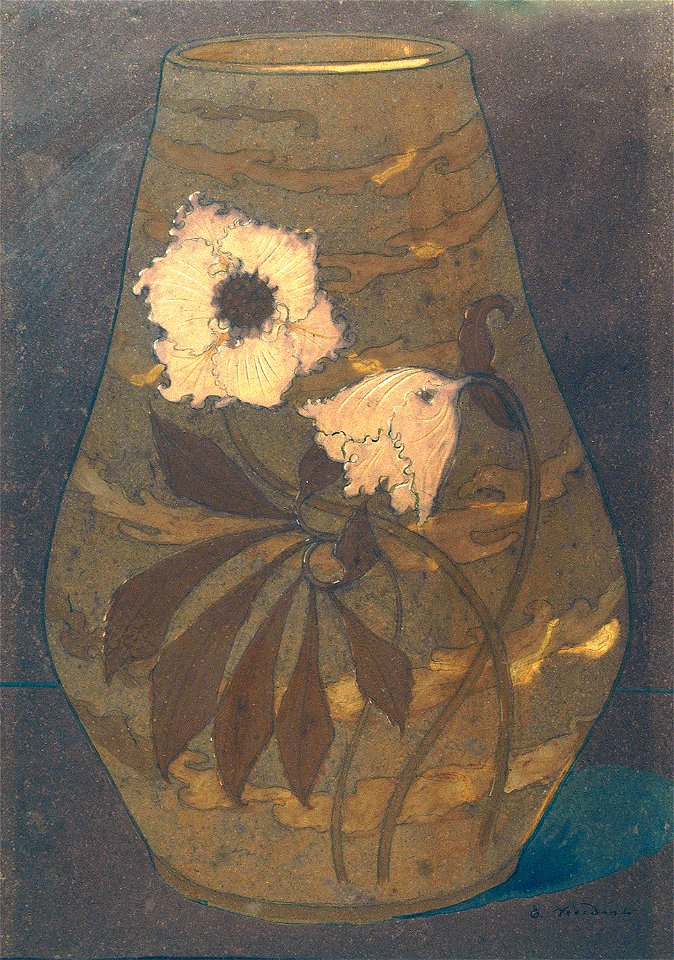 EliseuVisconti-D828-Vaso com flores – Estudo para vaso em porcelana