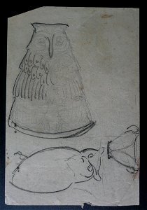 EliseuVisconti-D862V-Coruja e jarro – Desmembrado de um caderno de anotações – verso da obra D862
