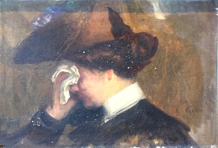 EliseuVisconti-P921-Moça chorando – Estudo para “A carta”