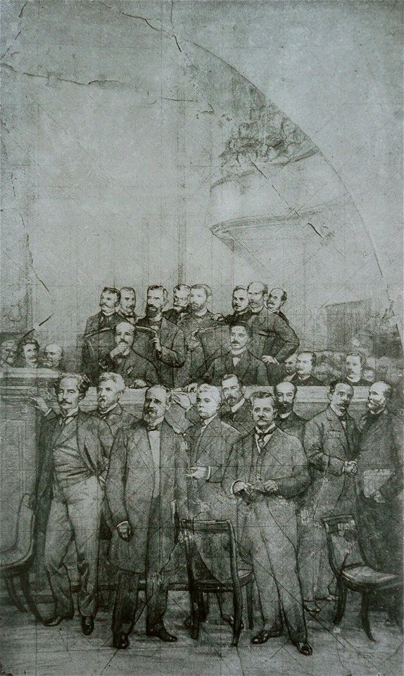 EliseuVisconti-D742-Assinatura da Constituição de 1891 – Cartão (lado direito) para a decoração da mesa diretora da Assembleia Legislativa do Rio de Janeiro – Palácio Tiradentes