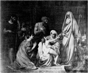 Elisha resurrecting the Son of the Shunamite Woman by François Joseph Navez Rijksdienst voor het Cultureel Erfgoed. Free illustration for personal and commercial use.