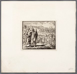 Eliza en de Syrische legers aan weerszijden van de verschijning van de hemelse heirscharen met vlammende wagens, objectnr A 48013