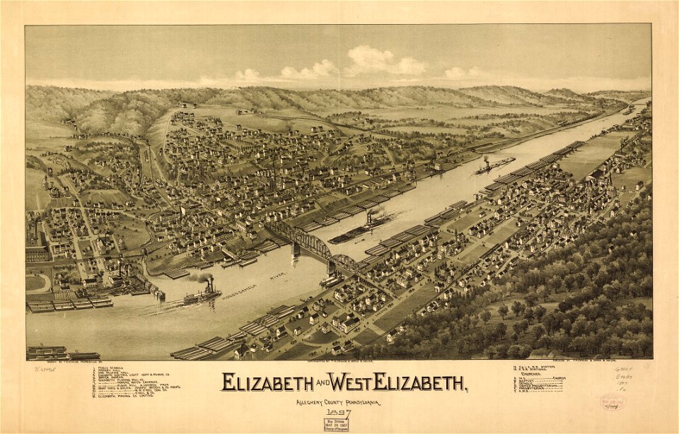 Elizabeth and West Elizabeth, Allegheny County, Pennsylvania 1897. LOC 75694968