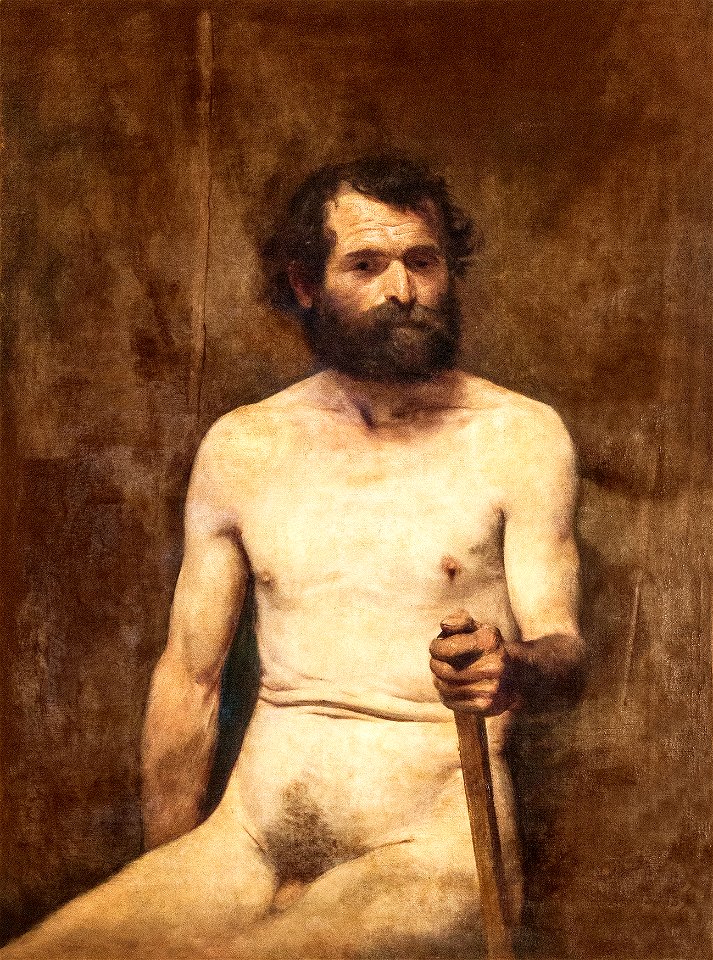 EliseuVisconti-P322-Nu masculino sentado com bastão