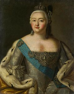 Elizabeth of Russia by anonymous after Caravaque (18th c., Hermitage). Free illustration for personal and commercial use.