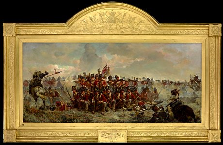 Elizabeth Thompson - The 28th Regiment at Quatre Bras - Google Art Project. Free illustration for personal and commercial use.