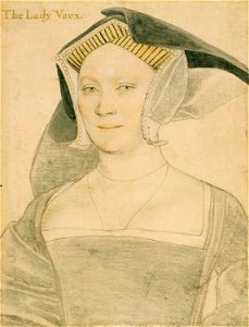 Elizabeth, Lady Vaux, by Hans Holbein the Younger. Free illustration for personal and commercial use.