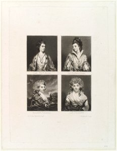 Elizabeth, Marchioness of Lothian; Jane, Duchess of Gordon; Henrietta, Countess of Bessborough; Isabella, Marchioness of Hertford by Sir Joshua Reynolds. Free illustration for personal and commercial use.