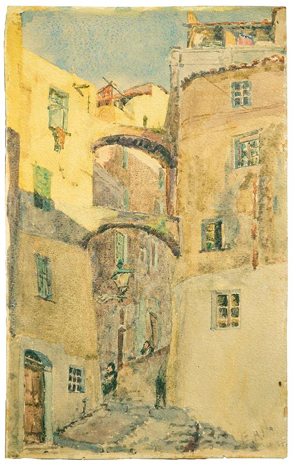 Ellen Neame - A Street in San Remo - Sarjeant Gallery