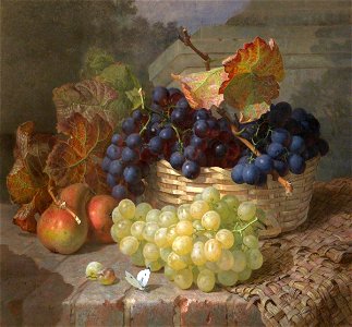 Eloise Harriet Stannard (1829-1914) - Still Life with Grapes in and beside a Basket - 119643 - National Trust