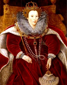 Elizabeth I in Parliament Robes. Free illustration for personal and commercial use.