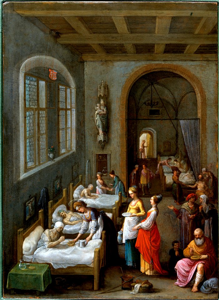 Saint Elizabeth of Hungary bringing food for the inmates of Wellcome V0017200