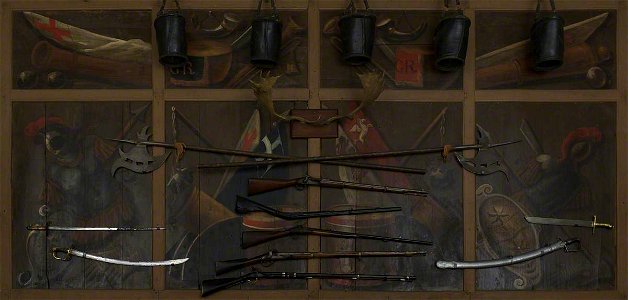 Elizabeth Pickering (1642-1728) (attributed to) - Military Trophies and the Dryden Coat of Arms - 494927 - National Trust