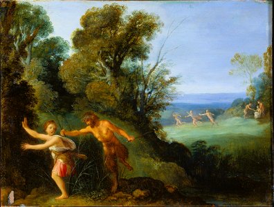 Adam Elsheimer - Pan und Syrinx. Free illustration for personal and commercial use.