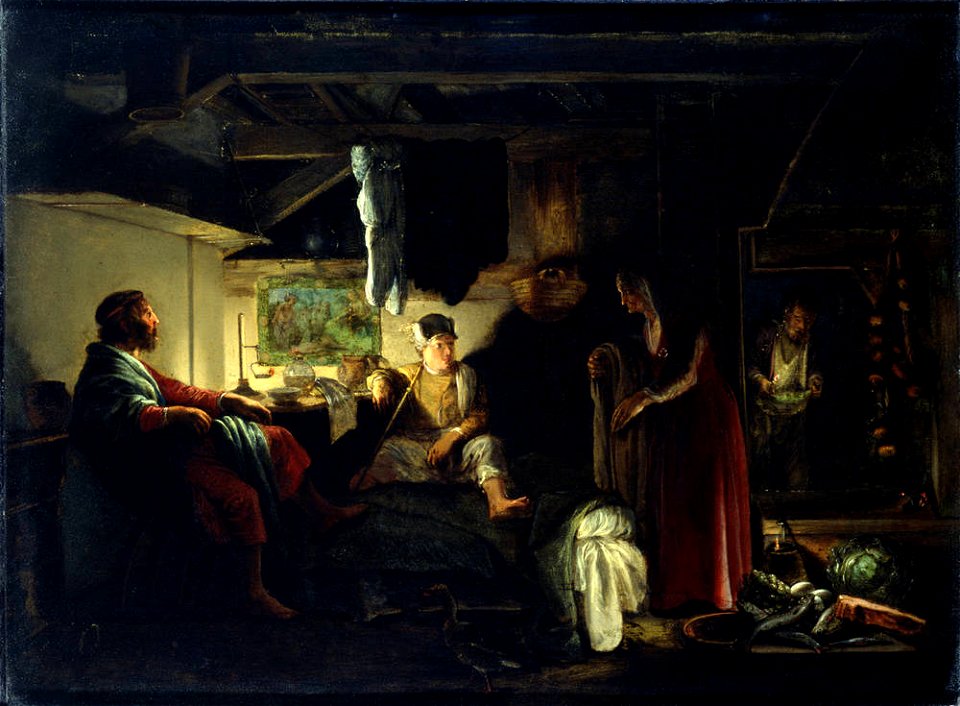 Adam Elsheimer - Jupiter and Mercury in the House of Philemon and Baucis
