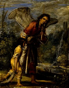 Adam Elsheimer - Tobias and the Angel. Free illustration for personal and commercial use.