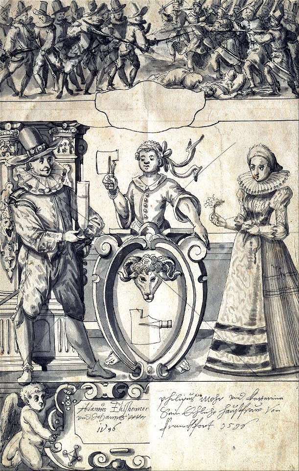 Adam Elsheimer and Johann Vetter - Cartoon for the Frankfurt Butcher Philipp Mohr and his Wife Catherine - Google Art Project